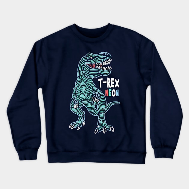 T-Rex Neon Crewneck Sweatshirt by TomCage
